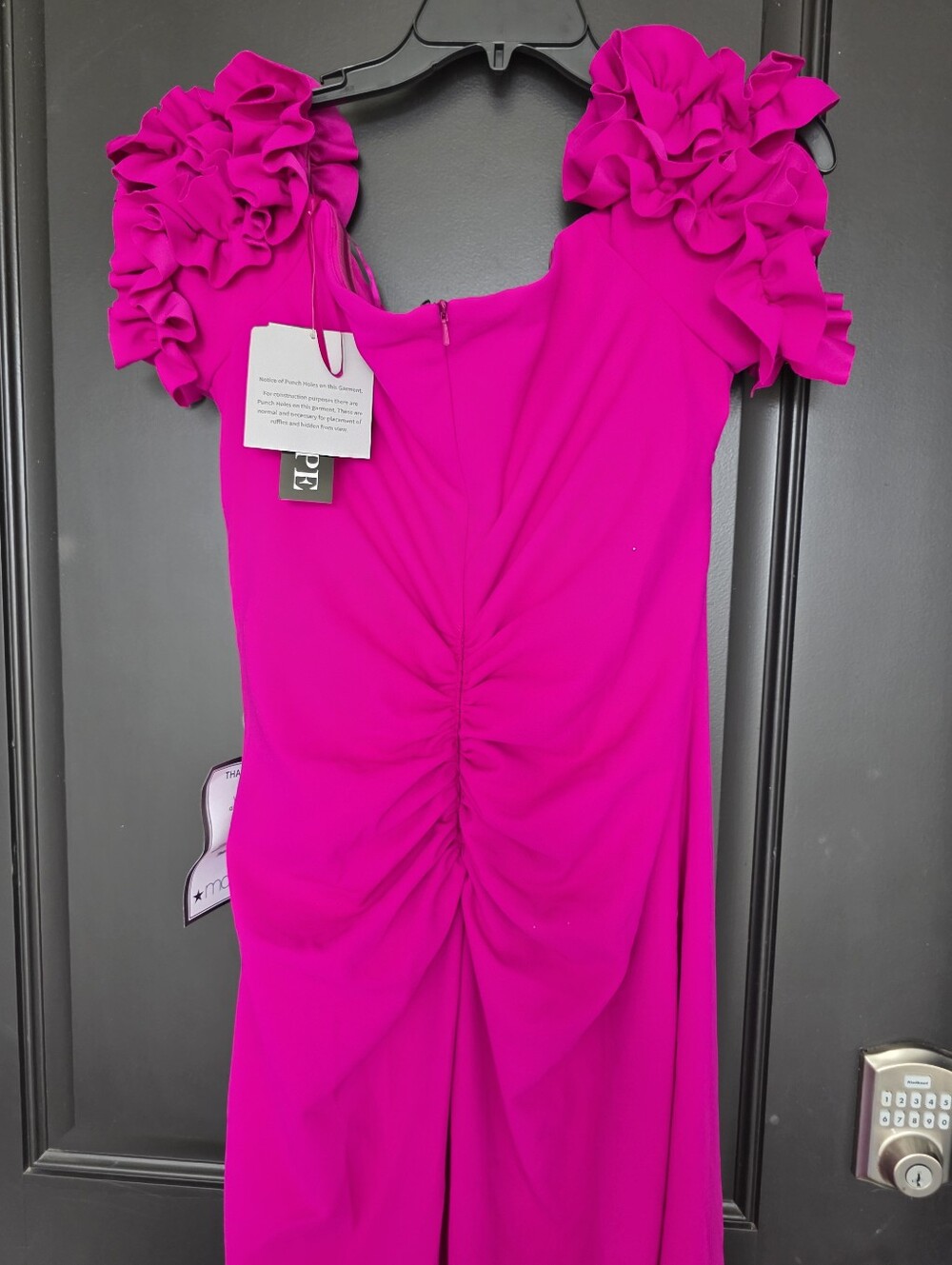 NWT Xscape Fuchsia Ruffle Sleeve Midi Dress Size 16 Cocktail Party Wedding $249 - Picture 7 of 11